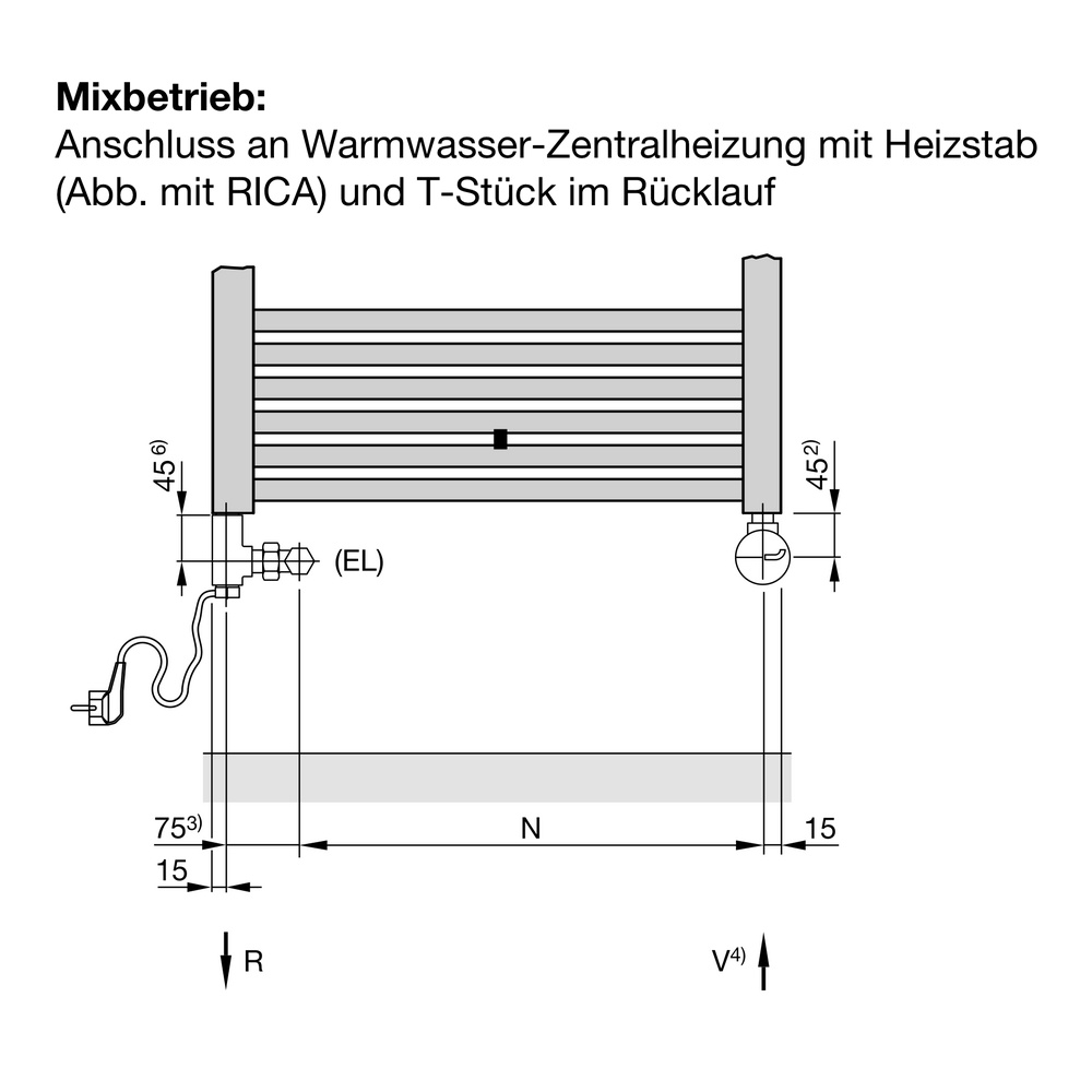 Zehnder Design-Heizkörper „Toga“ 60 × 143,6 cm in Verkehrsweiß (RAL 9016, glänzend)