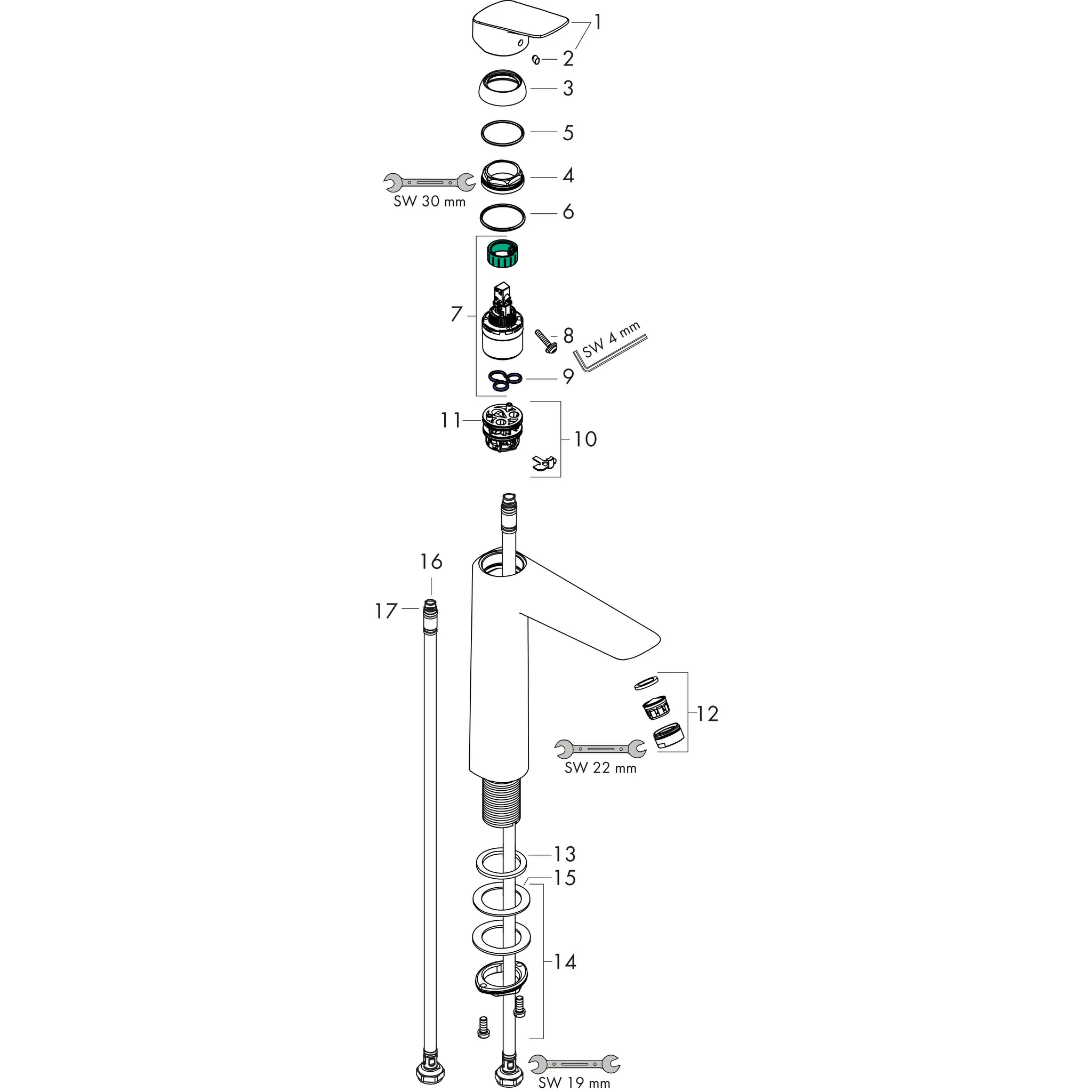 Waschtischmischer 190 Logis ohne Ablaufgarnitur chrom Waschtischmischer 190 Logis ohne Ablaufgarnitur chrom