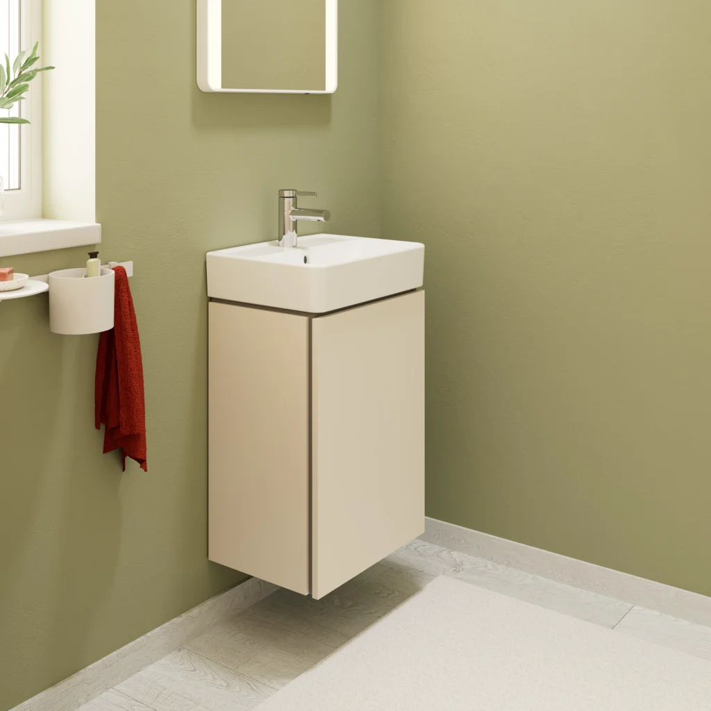 Hansgrohe Handwaschbecken Xanuia Q, weiß, 450x340 mm, wandhängend mit Hahnloch und Überlauf, SmartClean-Glasur