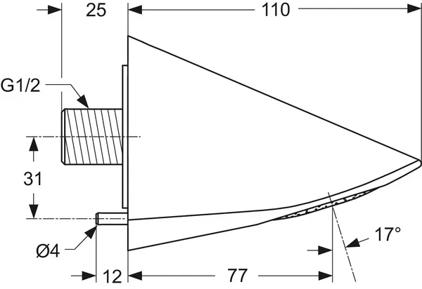 Kopfbrause Idealrain Pro vandalensicher Ausladung 77mm Chrom Kopfbrause Idealrain Pro vandalensicher Ausladung 77mm Chrom