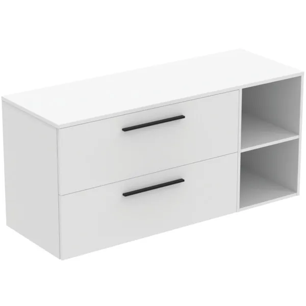Ideal Standard i.life B 140cm Möbel-Set 2 Auszüge Schwarz/Weiß matt