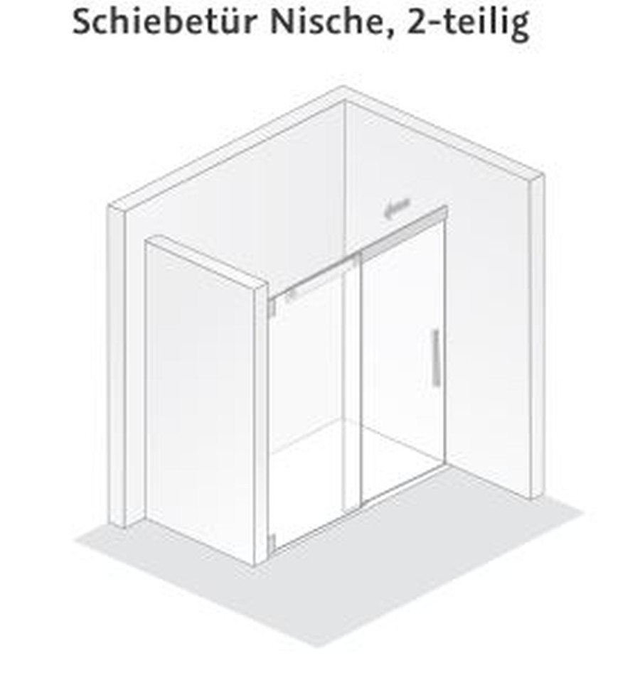 HSK Schiebetür 2-teilig Nische „K2“ Glas Klar hell,