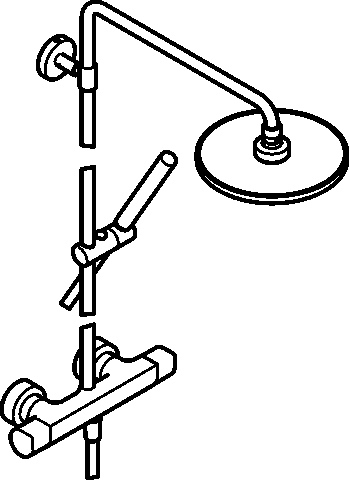 HA Regenbrause-Duscharmatur HANSATEMPRA Style 5842 1-strahlig Ausladung 450 mm DN15