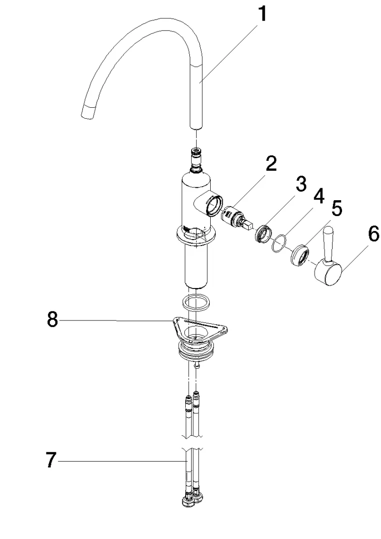 Dornbracht Einhebelmischer VAIA Champagne (22kt Gold), Ausladung 241 mm, schwenkbarer Auslauf 360°, luftangereicherter Strahl, max. Durchfluss 7 l/min bei 3 bar, bleifrei