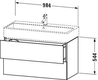 Duravit Waschtischunterschrank wandhängend „L-Cube“ 98,4 × 54,4 × 45,9 cm