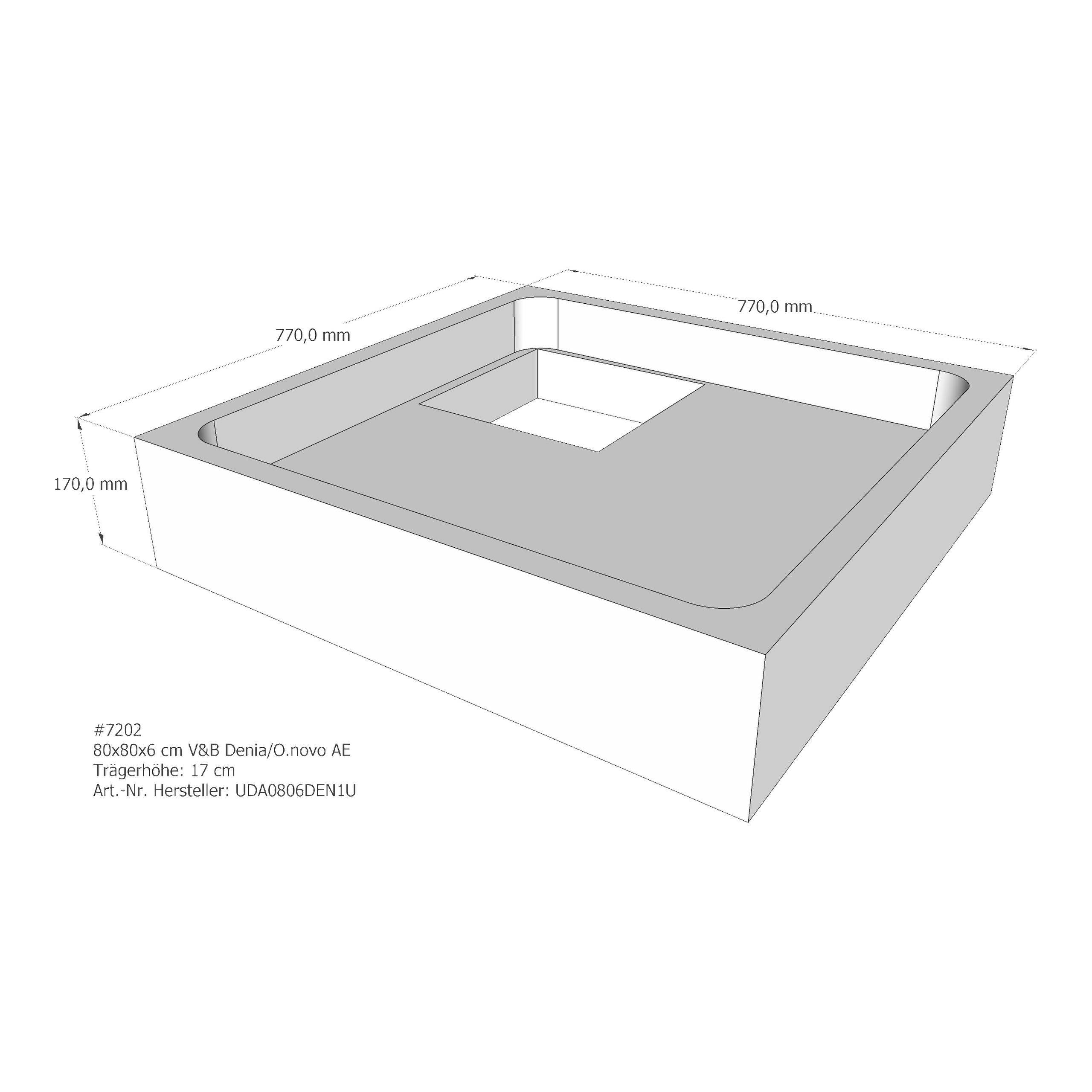 Duschwannenträger für Villeroy & Boch O.novo 80 × 80 × 6 cm Duschwannenträger für Villeroy & Boch O.novo 80 × 80 × 6 cm
