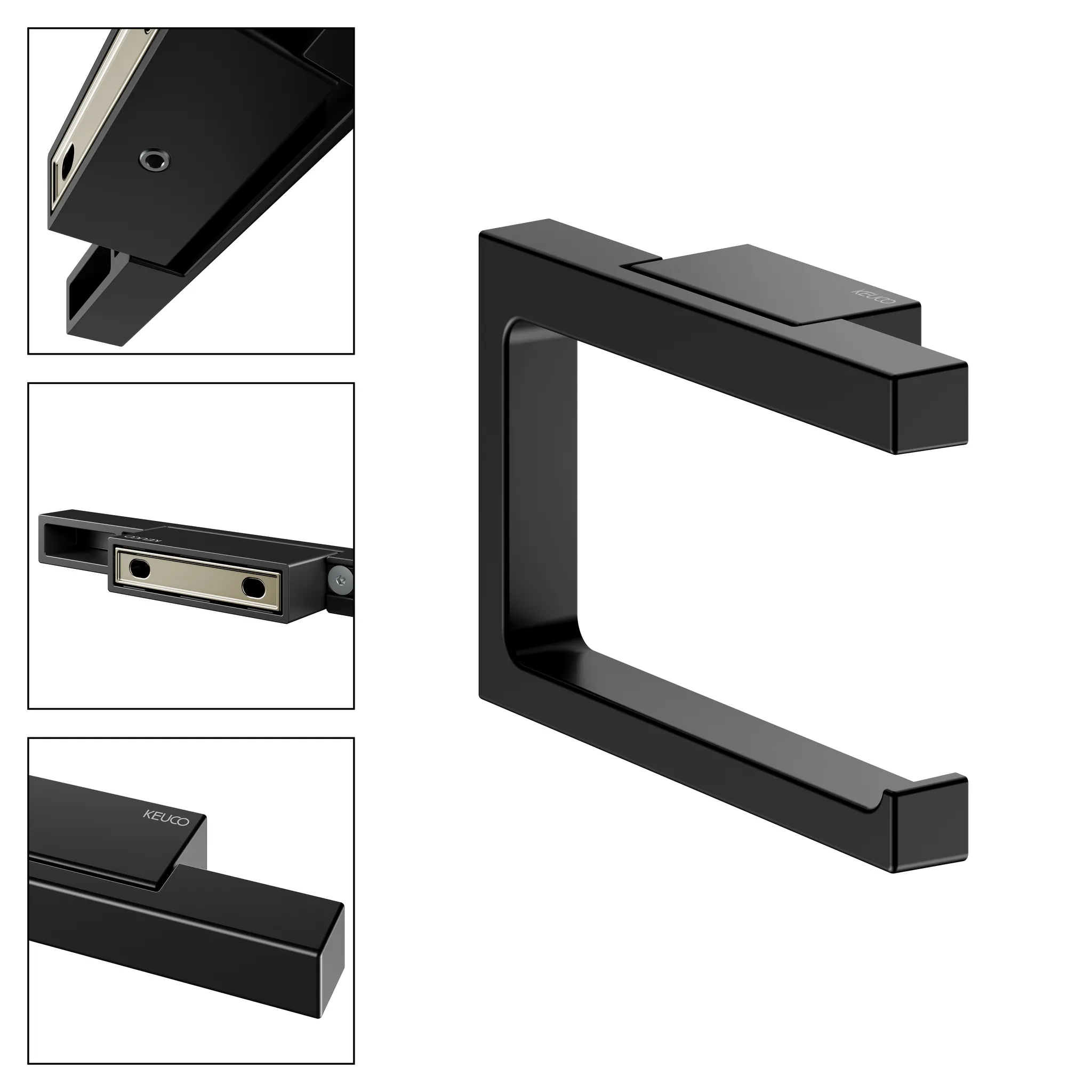 KEUCO EDITION 11 Toilettenpapierhalter offene Form schwarz matt