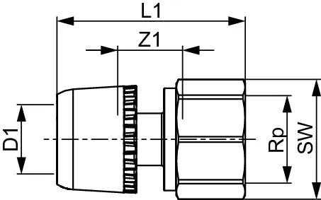 TECElogo-Ax Übergangsmuffe Dimension 20 × Rp 1/2″, Siliziumbronze