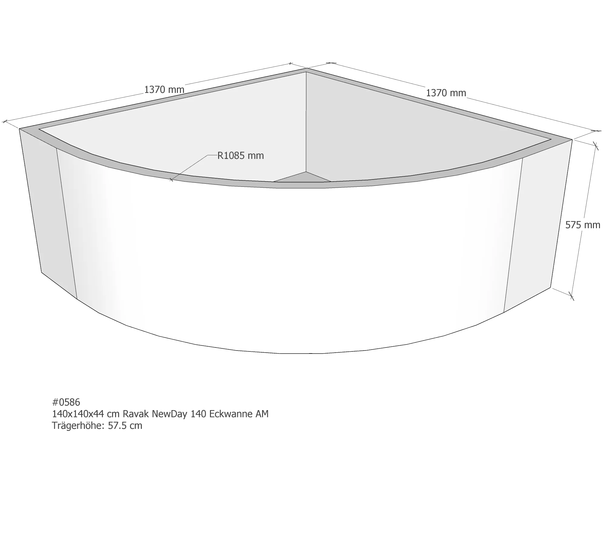 Badewannenträger passend für Ravak NewDay 140 × 140 × 44 cm Badewannenträger passend für Ravak NewDay 140 × 140 × 44 cm
