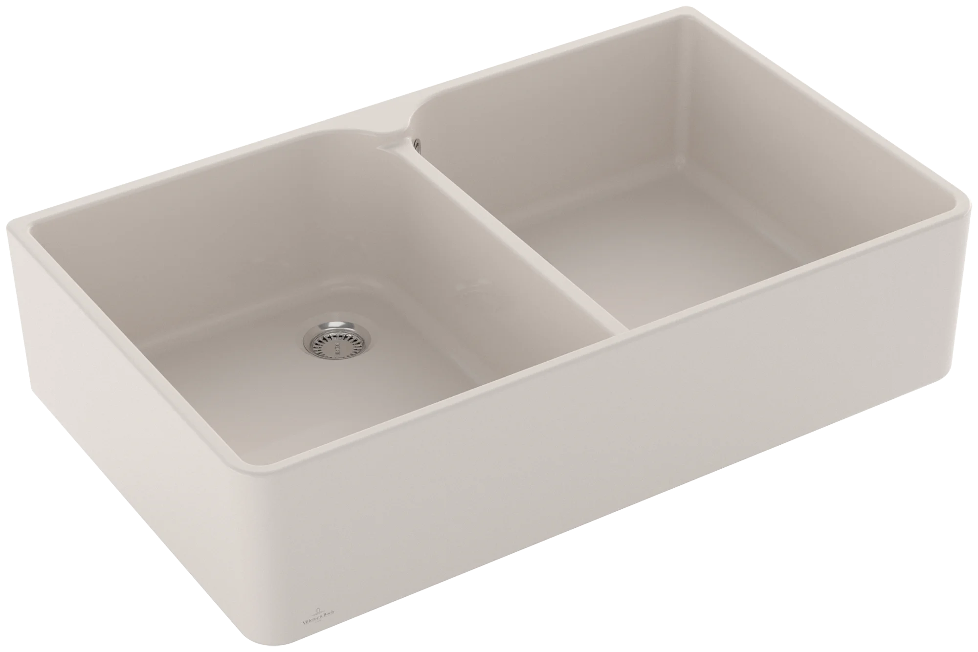 Villeroy & Boch Spülstein Doppelbecken 90 X Crema CeramicPlus 900x550 mm, 220 mm Höhe, Handbetätigung, Edelstahl-Körbchen und Ventilkelch Villeroy & Boch Spülstein Doppelbecken 90 X Crema CeramicPlus 900x550 mm, 220 mm Höhe, Handbetätigung, Edelstahl-Körbchen und Ventilkelch