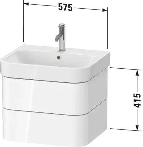 Duravit Waschtischunterschrank wandhängend „Happy D.2 Plus“ 57,5 × 41,5 × 49 cm Duravit Waschtischunterschrank wandhängend „Happy D.2 Plus“ 57,5 × 41,5 × 49 cm