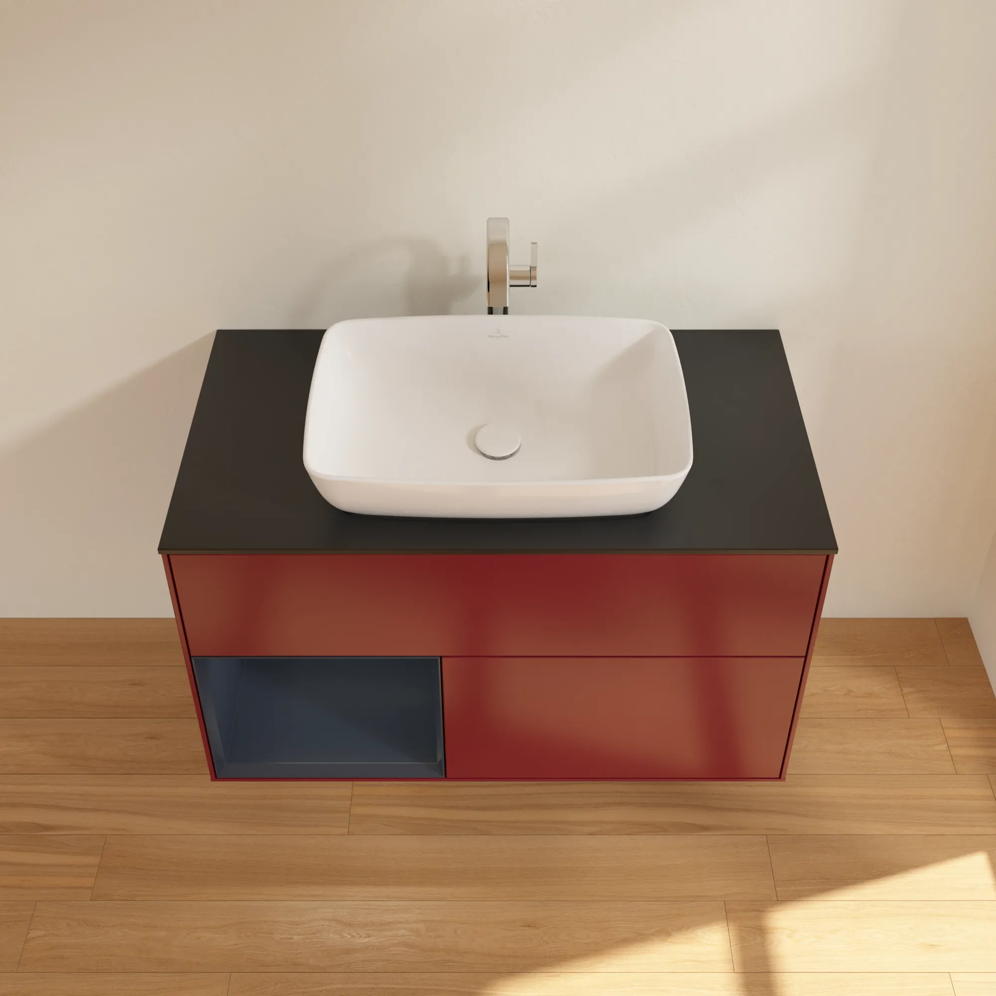 Villeroy & Boch Waschtischunterschrank „Finion“ für Schrankwaschtisch 1000 × 603 × 501 mm Peony Matt Lacquer, für Becken mittig Villeroy & Boch Waschtischunterschrank „Finion“ für Schrankwaschtisch 1000 × 603 × 501 mm Peony Matt Lacquer, für Becken mittig