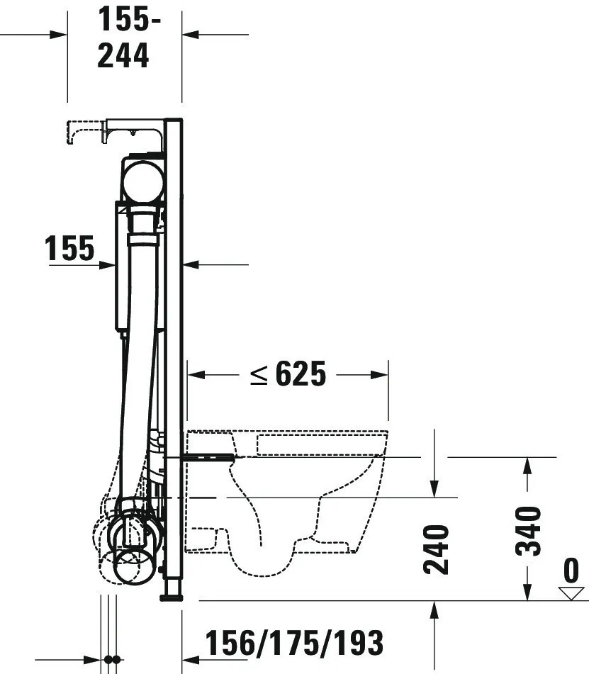 Duravit Vorwand-/Einbauelement für Toilette Installationselement Trockenbau für WC „DuraSystemInstallationselemente“ 114,8 × 50 cm in