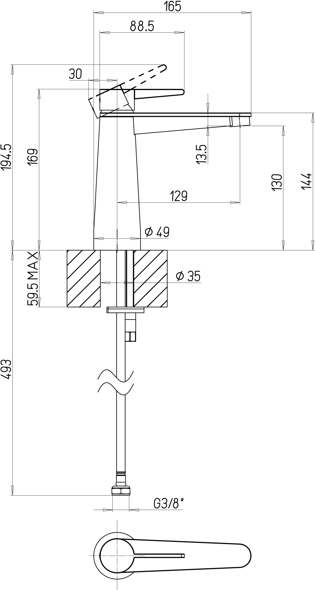 Villeroy & Boch Conum Einhebel-Waschtischarmatur TVW127003001, 49 x 169 x 165 mm, Matt Black Villeroy & Boch Conum Einhebel-Waschtischarmatur TVW127003001, 49 x 169 x 165 mm, Matt Black