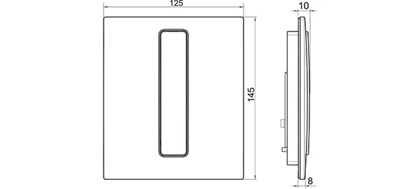 Laufen INEO Betätigungsplatte AU101, 125x145x10, Kunststoff, Unterputz-Urinalspülung, Pneumatische Kartuschenventil, schwarz matt Laufen INEO Betätigungsplatte AU101, 125x145x10, Kunststoff, Unterputz-Urinalspülung, Pneumatische Kartuschenventil, schwarz matt