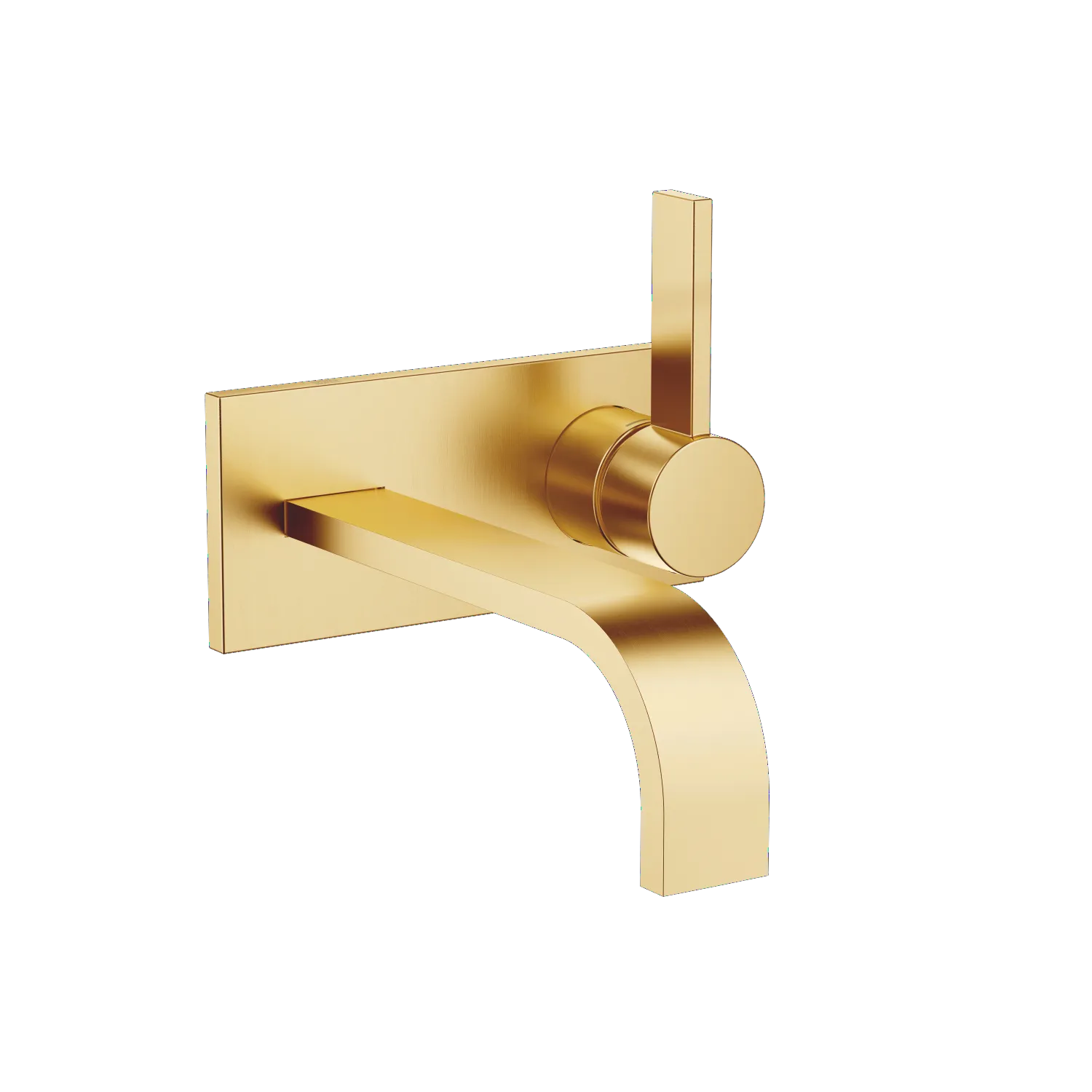 Dornbracht MEM Waschtisch-Wand-Einhandbatterie mit Abdeckplatte Messing gebürstet (23kt Gold)