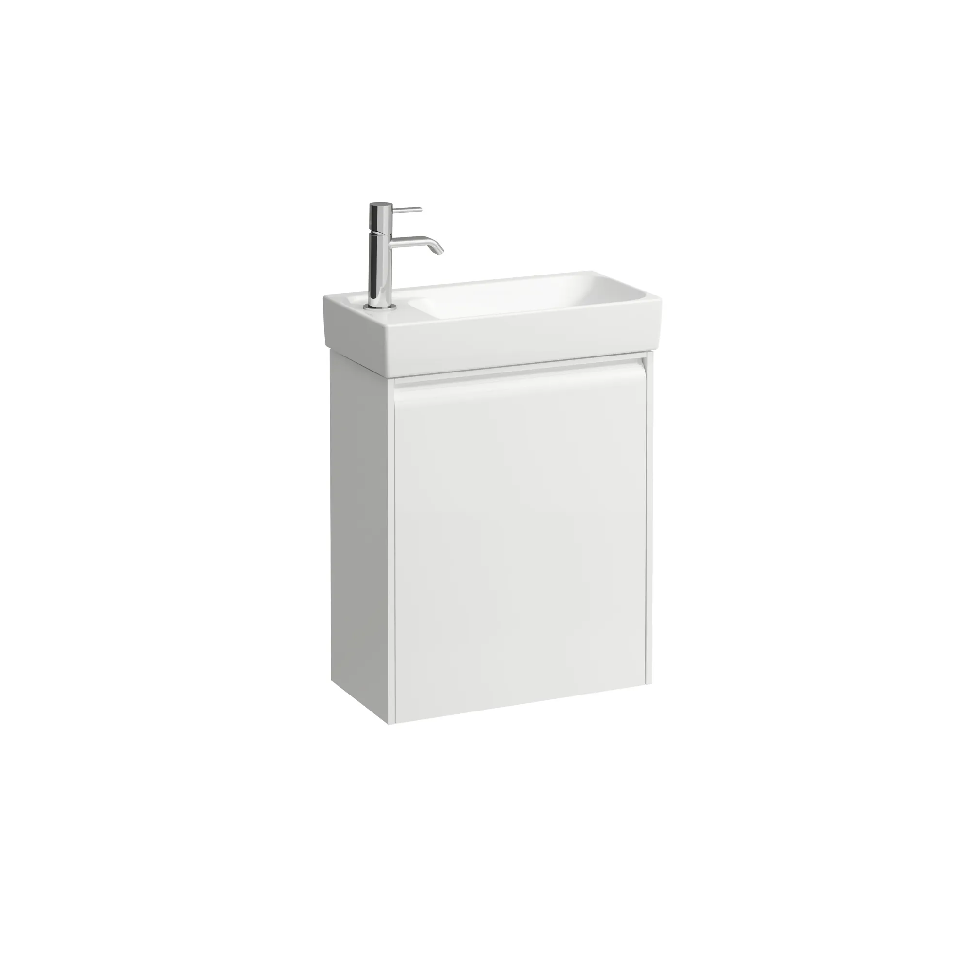 Laufen Waschtischunterbau MEDA 222x437x515 1Tür, Scharnier links, integrierte Griffleiste für Waschtisch H815114, weiß matt Laufen Waschtischunterbau MEDA 222x437x515 1Tür, Scharnier links, integrierte Griffleiste für Waschtisch H815114, weiß matt