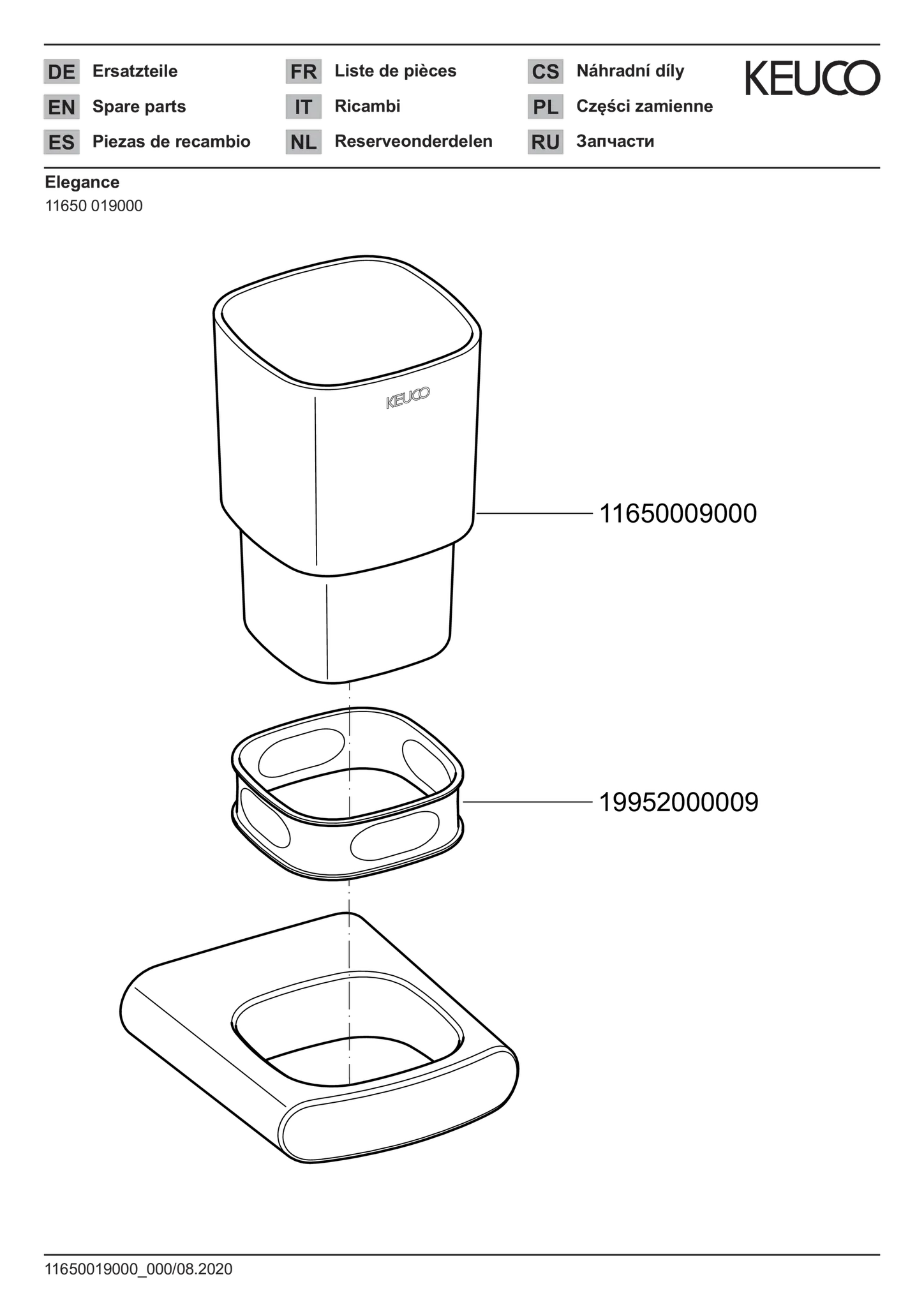 Elegance 11650019000 Glashalter mit Echtkristall-Glas verchromt Elegance 11650019000 Glashalter mit Echtkristall-Glas verchromt