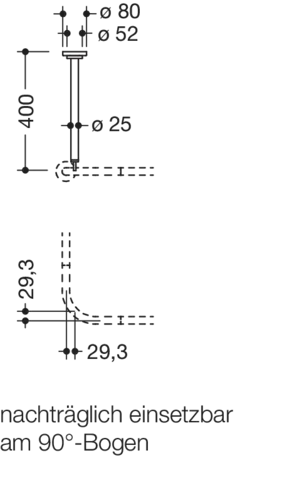 HEWI System 900 Duschabtrennung, Vorhangstangen, Edelstahl, pulverbeschichtet, schwarz