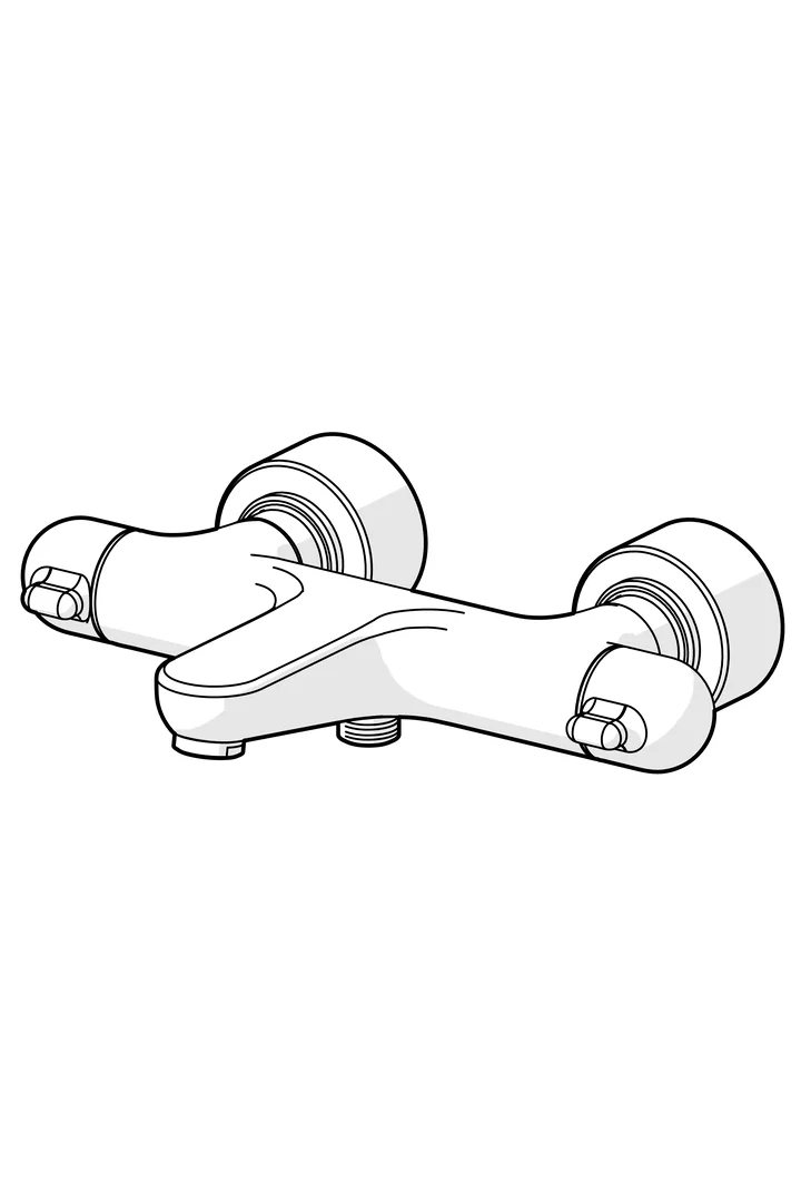 HansaMEDIPRO Wannen- und Brausearmatur HansaMEDIPRO 5810 Ausladung 197 mm DN15 Chrom