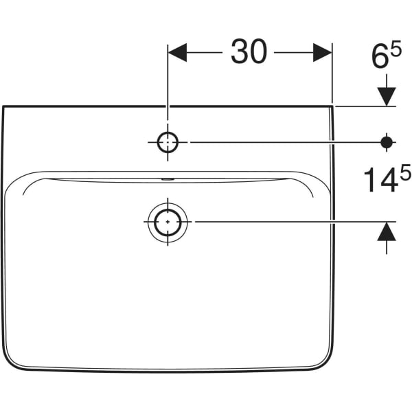 Aufsatzwaschtisch „Renova Plan“, rechteckig 60 × 48 cm in weiß alpin Aufsatzwaschtisch „Renova Plan“, rechteckig 60 × 48 cm in weiß alpin