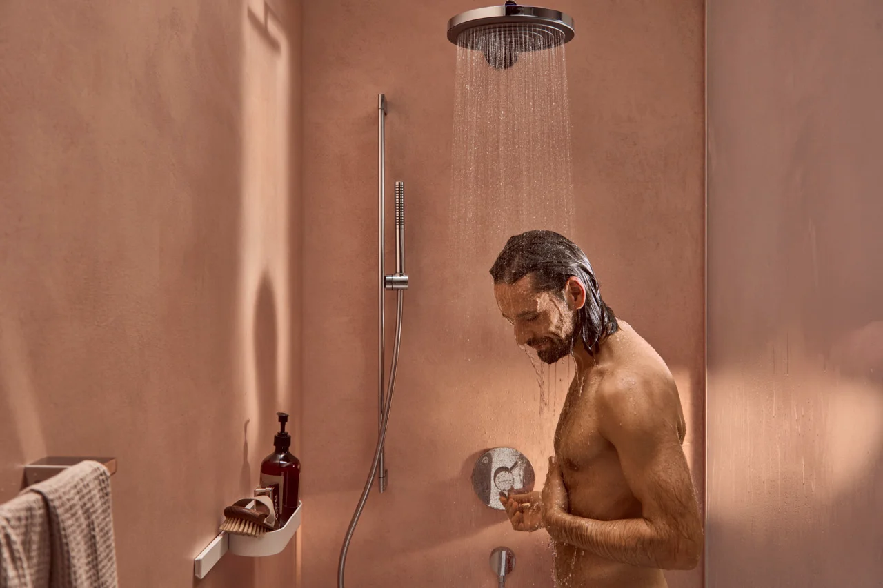 Hansgrohe Pulsify S Stabhandbrause 100 1jet EcoSmart+ Chrom, 98 x 24 mm, PowderRain Strahlart, QuickClean, max. Durchfluss 5,4 l/min ab 3 bar