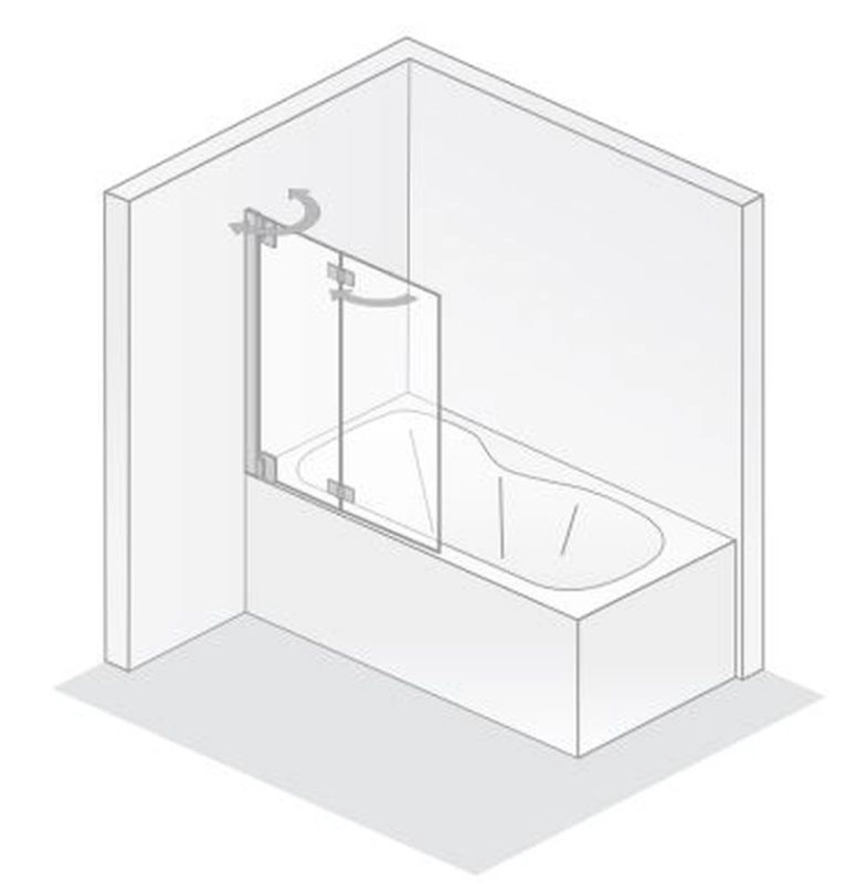 HSK Badewannenaufsatz pendelbar 2-teilig Drehfalttür „K2P“ Glas Klar hell, Profile Chromoptik (Alu Hochglanz poliert), H: 1400 mm HSK Badewannenaufsatz pendelbar 2-teilig Drehfalttür „K2P“ Glas Klar hell, Profile Chromoptik (Alu Hochglanz poliert), H: 1400 mm