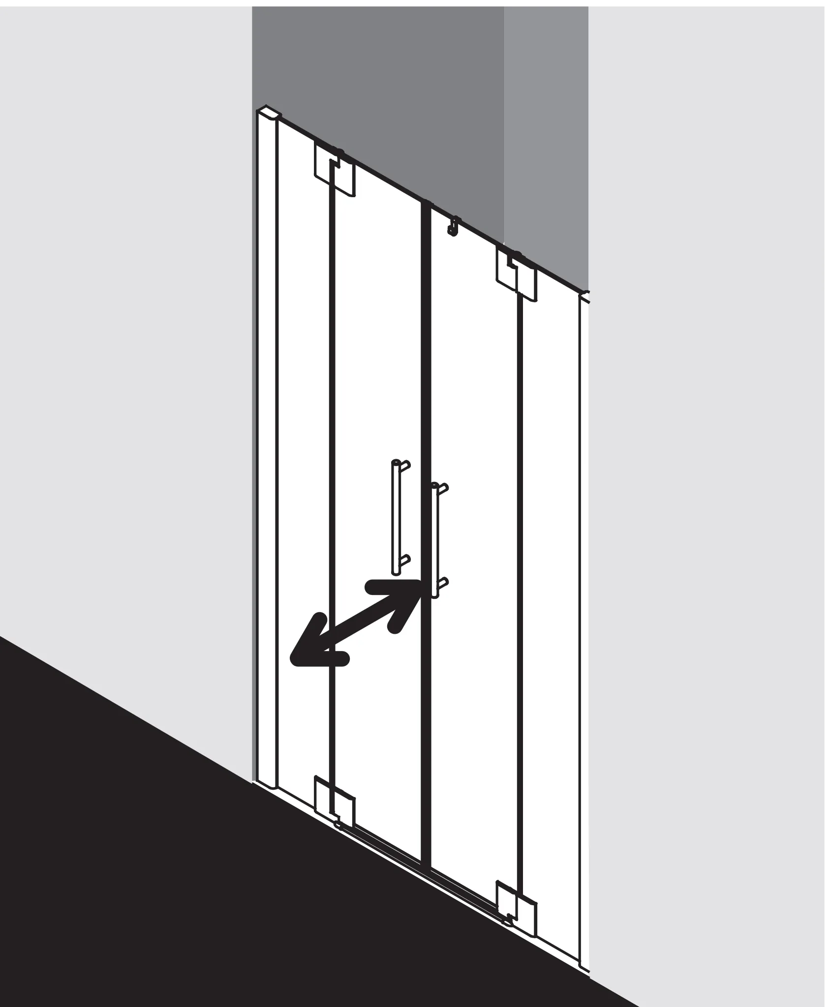 PASA XP PXPTF Pendeltür mit Festfeldern, für Nische und Ecke, Höhe 1850 mm, Wanneneinbaumaß 1450-1510 / 1475-1535 mm, Breitenverstellmaß 1450-1510 mm, Glasaußenkante 1450-1510 mm, Farbe Silber Mattglanz, Glas ESG Klar PASA XP PXPTF Pendeltür mit Festfeldern, für Nische und Ecke, Höhe 1850 mm, Wanneneinbaumaß 1450-1510 / 1475-1535 mm, Breitenverstellmaß 1450-1510 mm, Glasaußenkante 1450-1510 mm, Farbe Silber Mattglanz, Glas ESG Klar