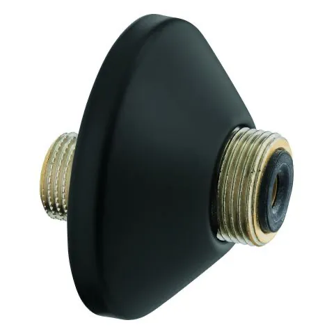 S-Anschluss 12075, 1/2'' x 3/4'', Verstellbarkeit 7,5 mm, Schalldämpfer, Schraubrosette, Durchmesser: 70 mm / Tiefe: 26 mm, matt black S-Anschluss 12075, 1/2'' x 3/4'', Verstellbarkeit 7,5 mm, Schalldämpfer, Schraubrosette, Durchmesser: 70 mm / Tiefe: 26 mm, matt black