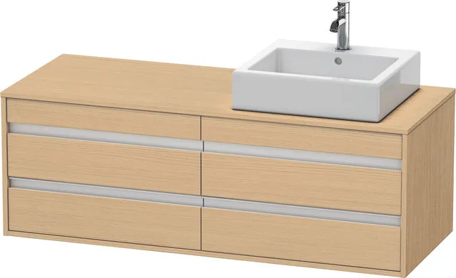Duravit Waschtischunterschrank wandhängend „Ketho“ 140 × 49,6 × 55 cm Eiche Natur