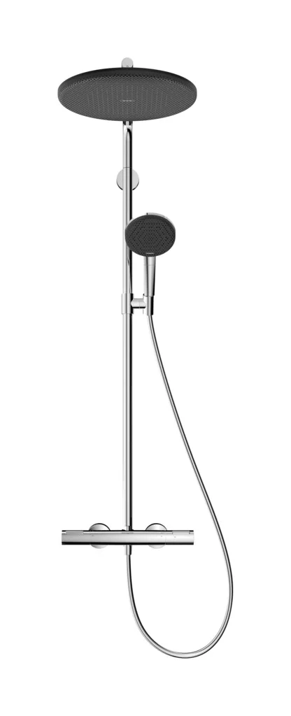 Hansgrohe Raindance Alive S Puro Showerpipe, Chrom, 300 mm Brausekopfgröße, 12 l/min Durchfluss, Aufputzinstallation