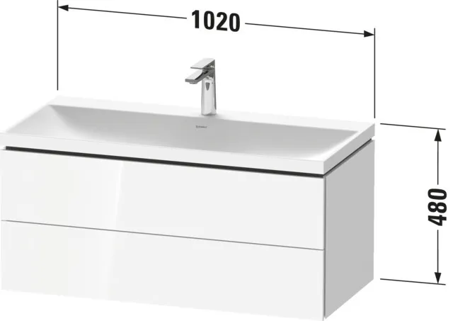 Duravit Möbelset c-shaped Set wandhängend wandhängend „L-Cube“ 100 × 48 × 48 cm Eiche Marmoriert