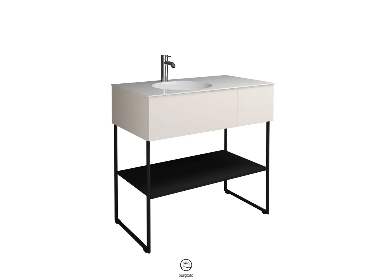 burgbad Coco Waschtisch Set, Mineralguss, Schwarz Seidenglanz burgbad Coco Waschtisch Set, Mineralguss, Schwarz Seidenglanz