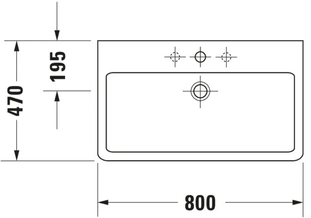 Wandwaschtisch „Vero“, mit Überlauf, Hahnlochposition mittig Wandwaschtisch „Vero“, mit Überlauf, Hahnlochposition mittig