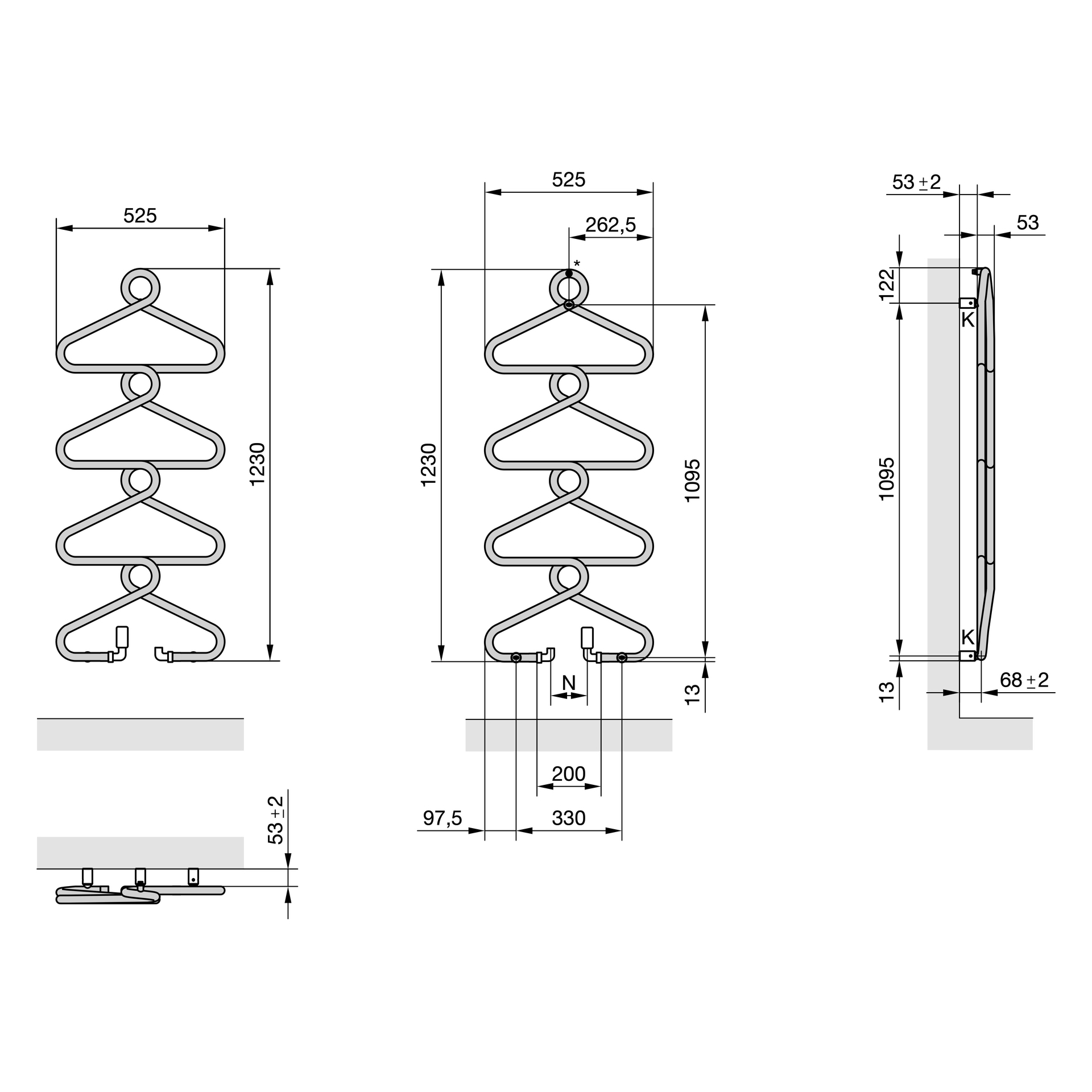 Zehnder Design-Heizkörper Archibald ABZ-120-50, Studio Collection, RAL 9016, 1230x50x525 mm, platzsparend für bis zu 4 Handtücher, Rundrohre 25 mm Stahl Zehnder Design-Heizkörper Archibald ABZ-120-50, Studio Collection, RAL 9016, 1230x50x525 mm, platzsparend für bis zu 4 Handtücher, Rundrohre 25 mm Stahl
