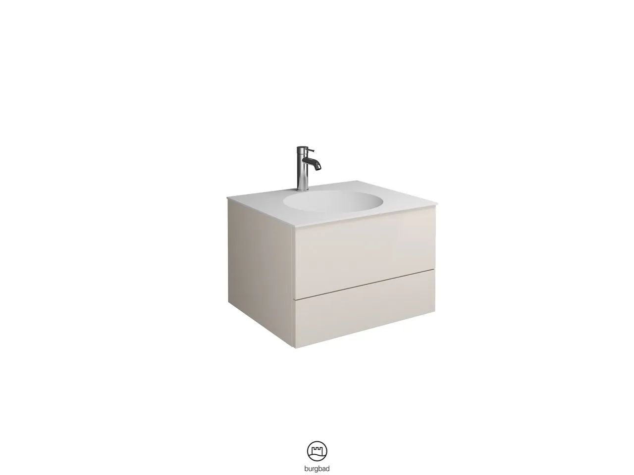 burgbad Coco HGL Waschtisch Set SFHR060 Mineralguss 505x606x406