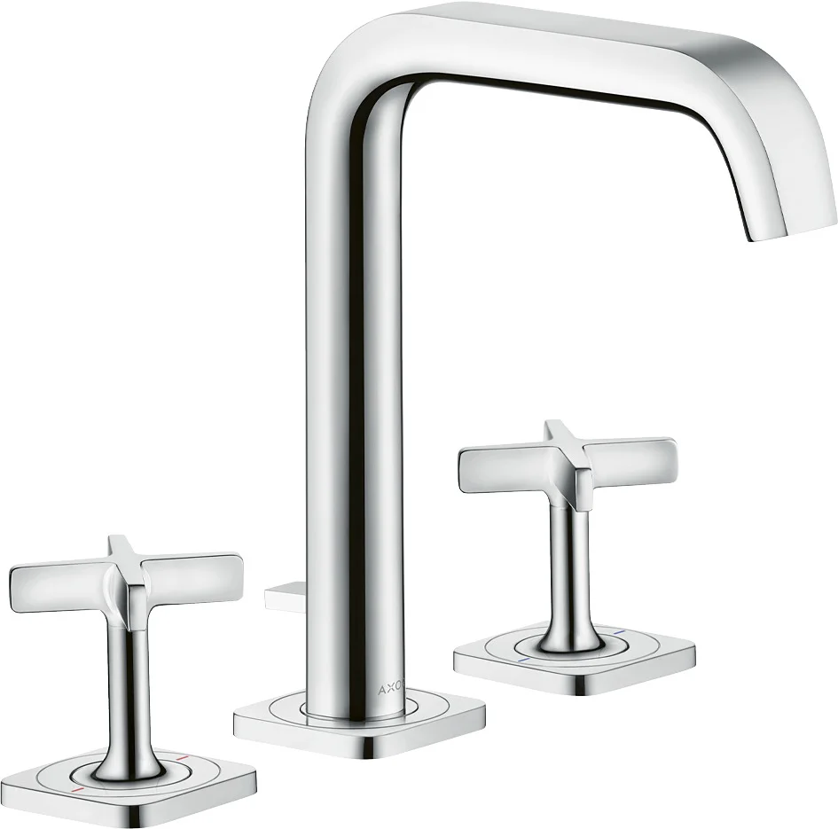 Hansgrohe AXOR Citterio E 3-Loch Waschtischarmatur Chrom, ComfortZone 170, Ausladung 165 mm, Auslaufhöhe 170 mm, Kreuzgriff, Laminarstrahl, max. Durchfluss 5 l/min