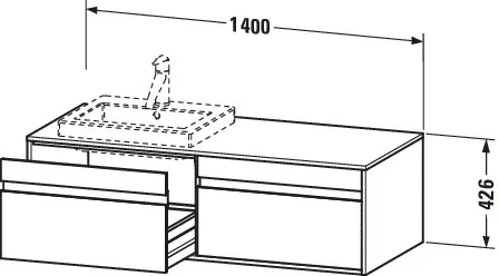 Duravit Waschtischunterschrank wandhängend „Ketho“ 140 × 42,6 × 55 cm in Leinen Duravit Waschtischunterschrank wandhängend „Ketho“ 140 × 42,6 × 55 cm in Leinen