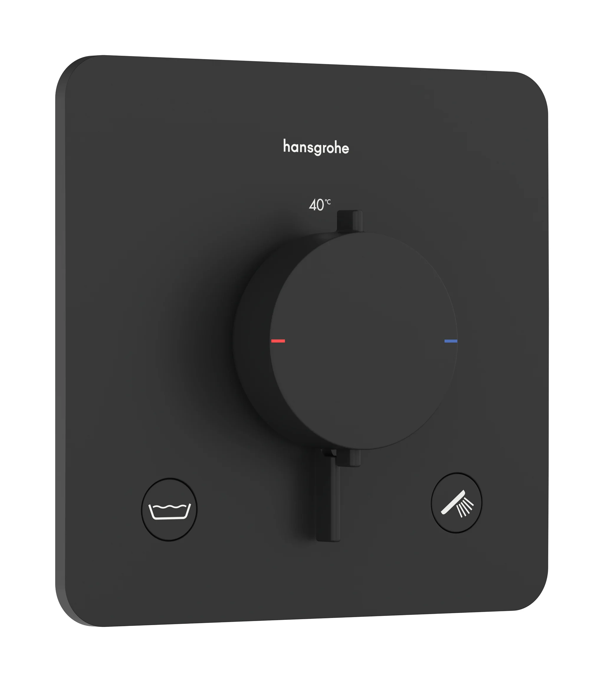 Hansgrohe Ecostat Comfort Q Thermostat Unterputz, 2 Verbraucher, Mattschwarz, mit integrierter Sicherungskombination EN 1717