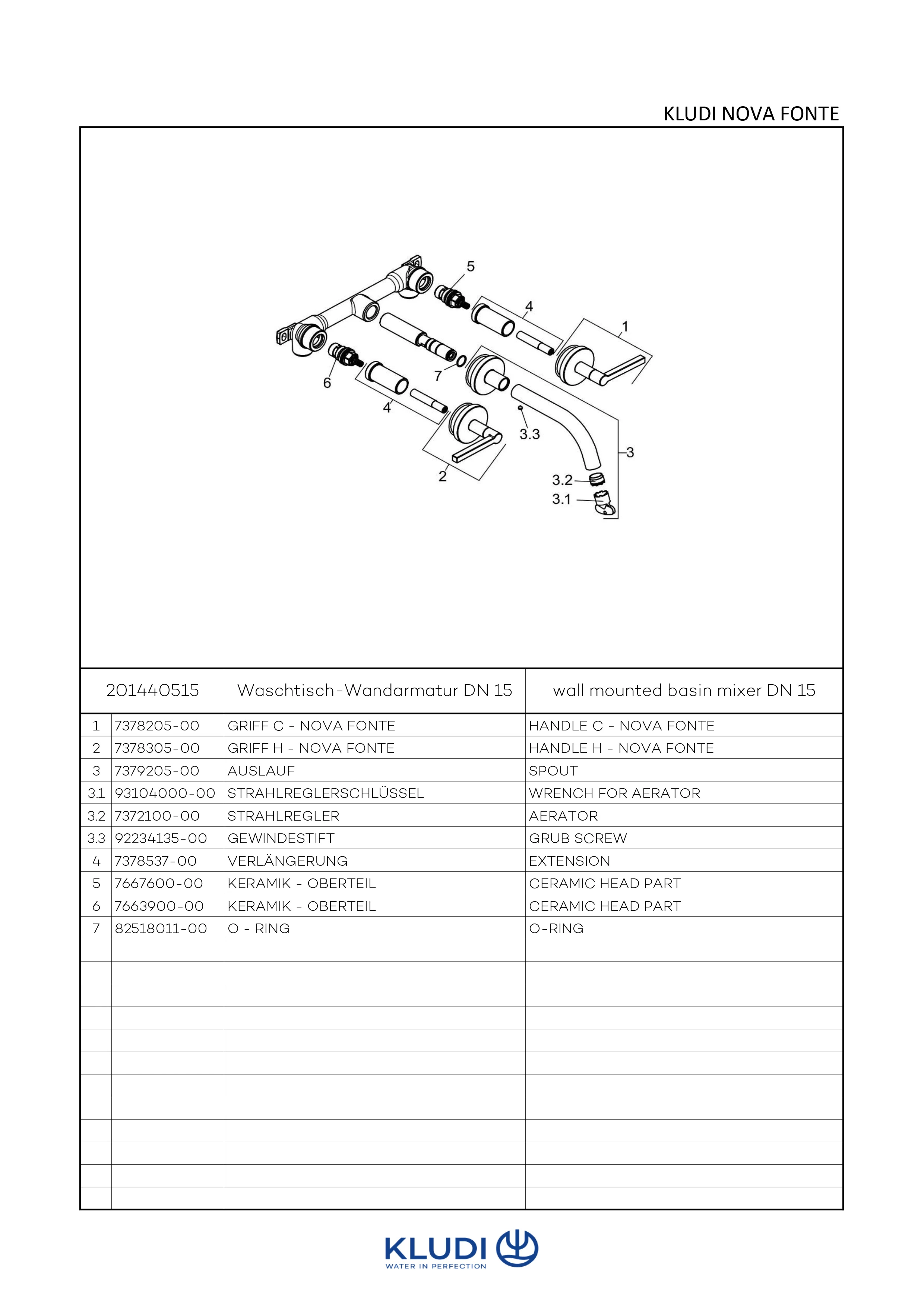 NOVA FONTE 3LochWaschtisch PURISTIC UPWandmontage 180 mm chrom NOVA FONTE 3LochWaschtisch PURISTIC UPWandmontage 180 mm chrom