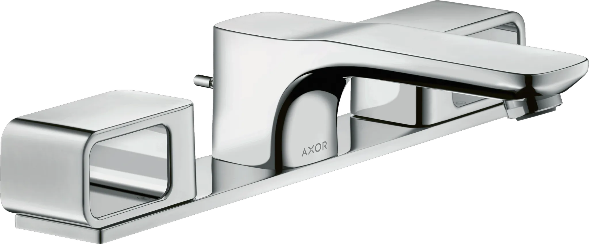 Hansgrohe AXOR Urquiola 3-Loch Waschtischarmatur 50 mit Platte und Zugstangen-Ablaufgarnitur, Chrom Hansgrohe AXOR Urquiola 3-Loch Waschtischarmatur 50 mit Platte und Zugstangen-Ablaufgarnitur, Chrom