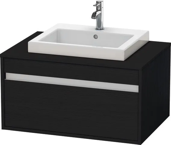 Duravit Waschtischunterschrank wandhängend „Ketho“ 80 × 42,6 × 55 cm Eiche Schwarz