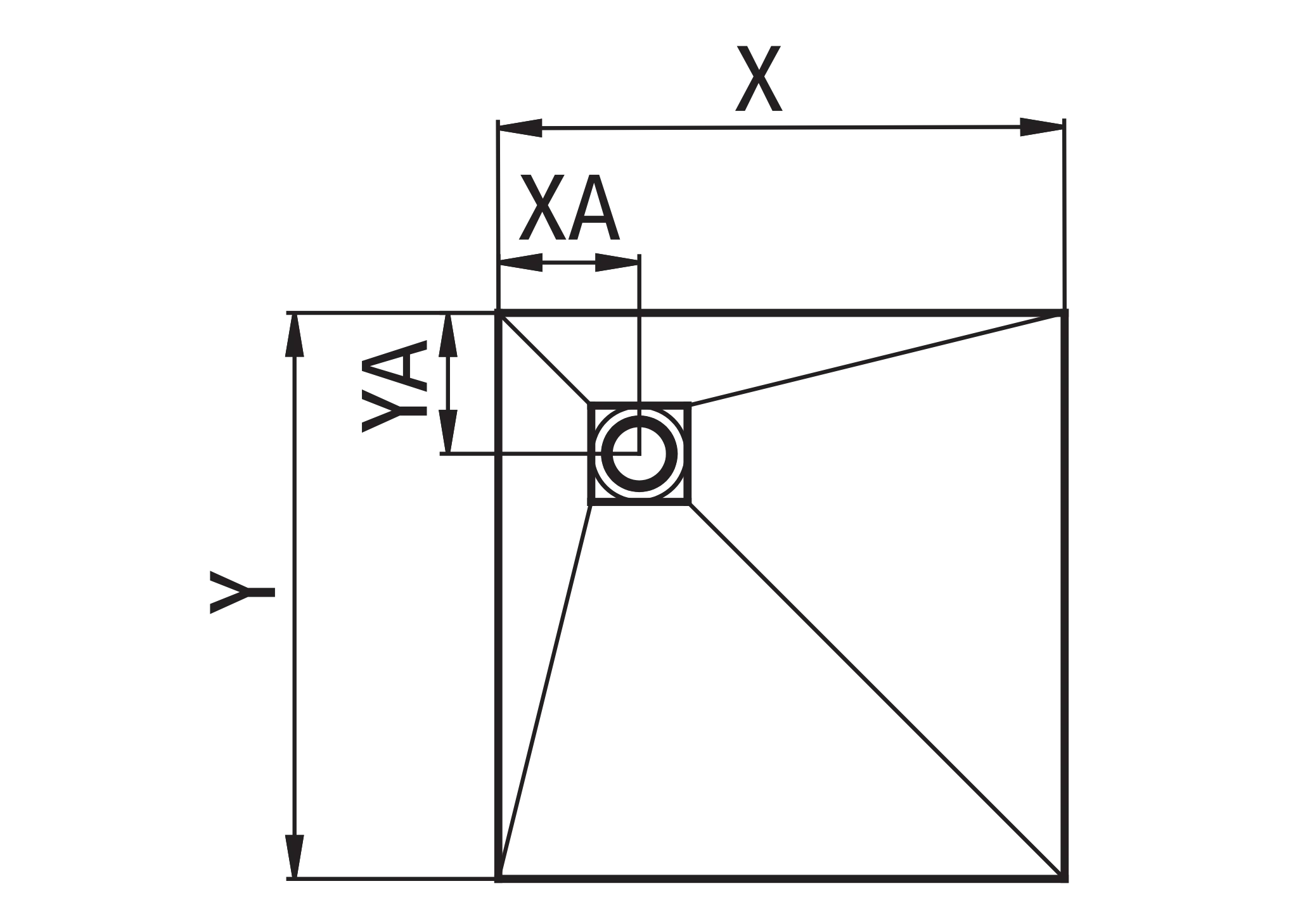 Duschelement Ablauf dezentral „Point“ 90 × 90 cm