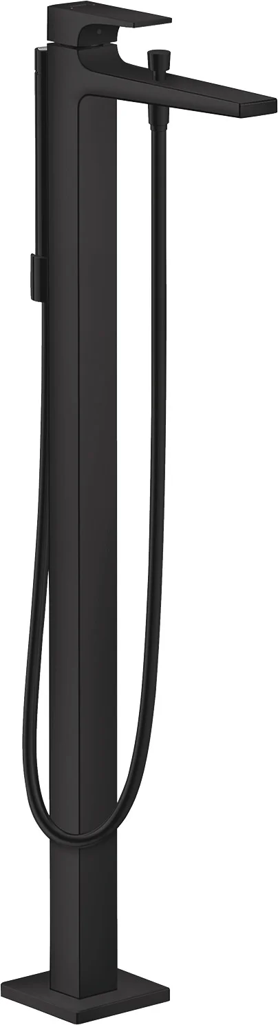Hansgrohe Metropol Einhebel-Wannenmischer bodenstehend, mattschwarz, Ausladung 235 mm