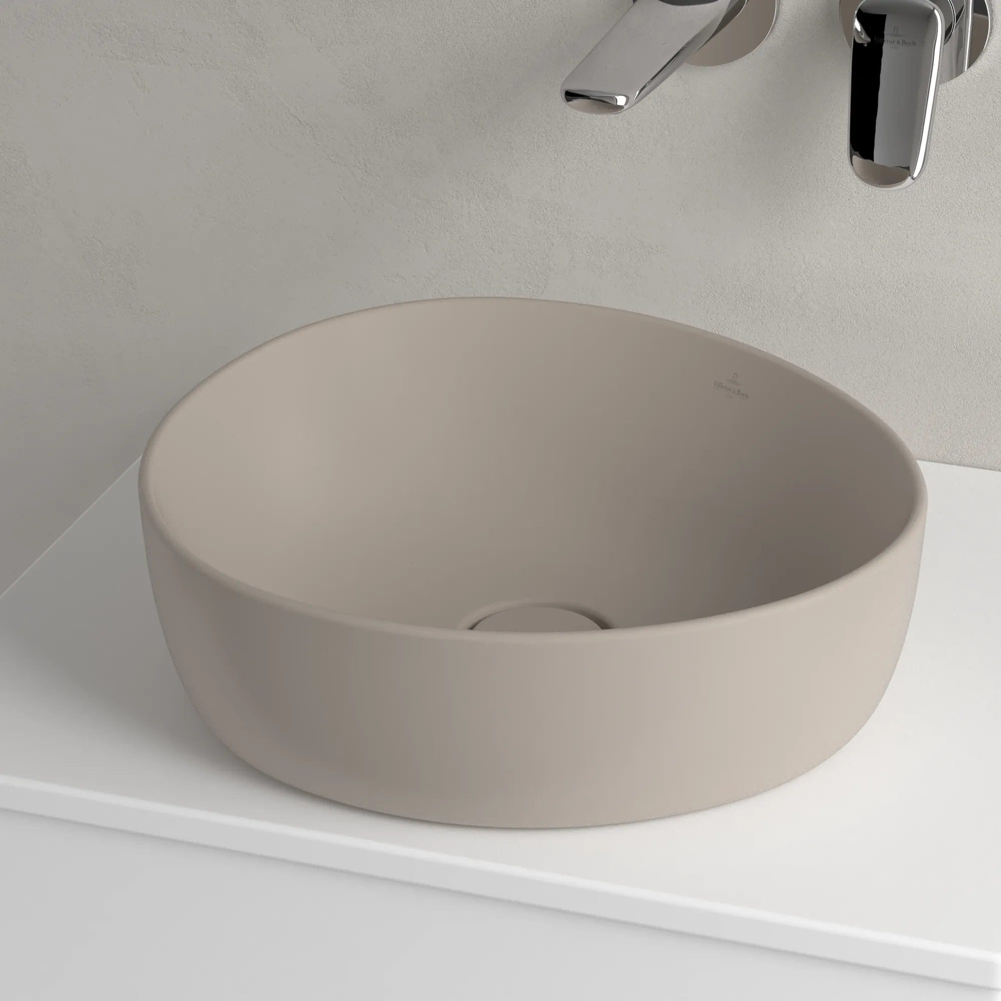 Villeroy & Boch Aufsatzwaschtisch „Antao“ 400 × 395 × 150 mm, ohne Hahnlochbohrung in Almond Villeroy & Boch Aufsatzwaschtisch „Antao“ 400 × 395 × 150 mm, ohne Hahnlochbohrung in Almond