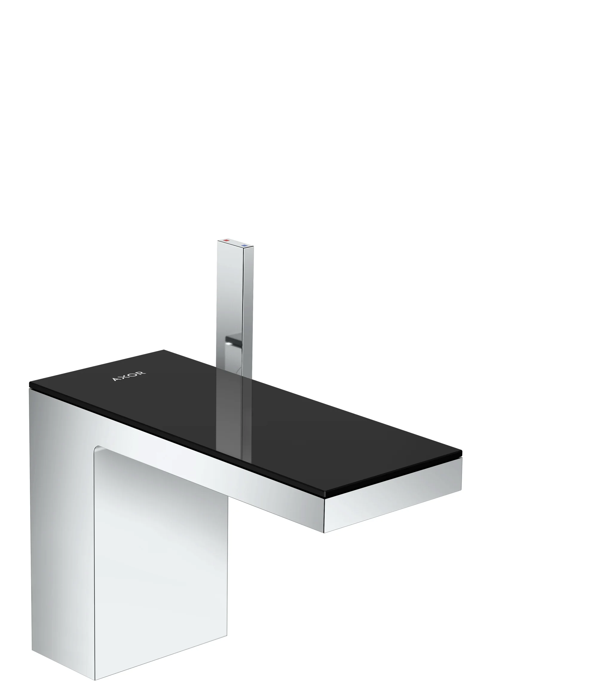 Hansgrohe AXOR MyEdition Einhebel-Waschtischmischer 110, schwarz/chrom, Ausladung 150 mm, Auslaufhöhe 110 mm, Hebelgriff, PowderRain Strahlart, max. Durchflussmenge 5 l/min