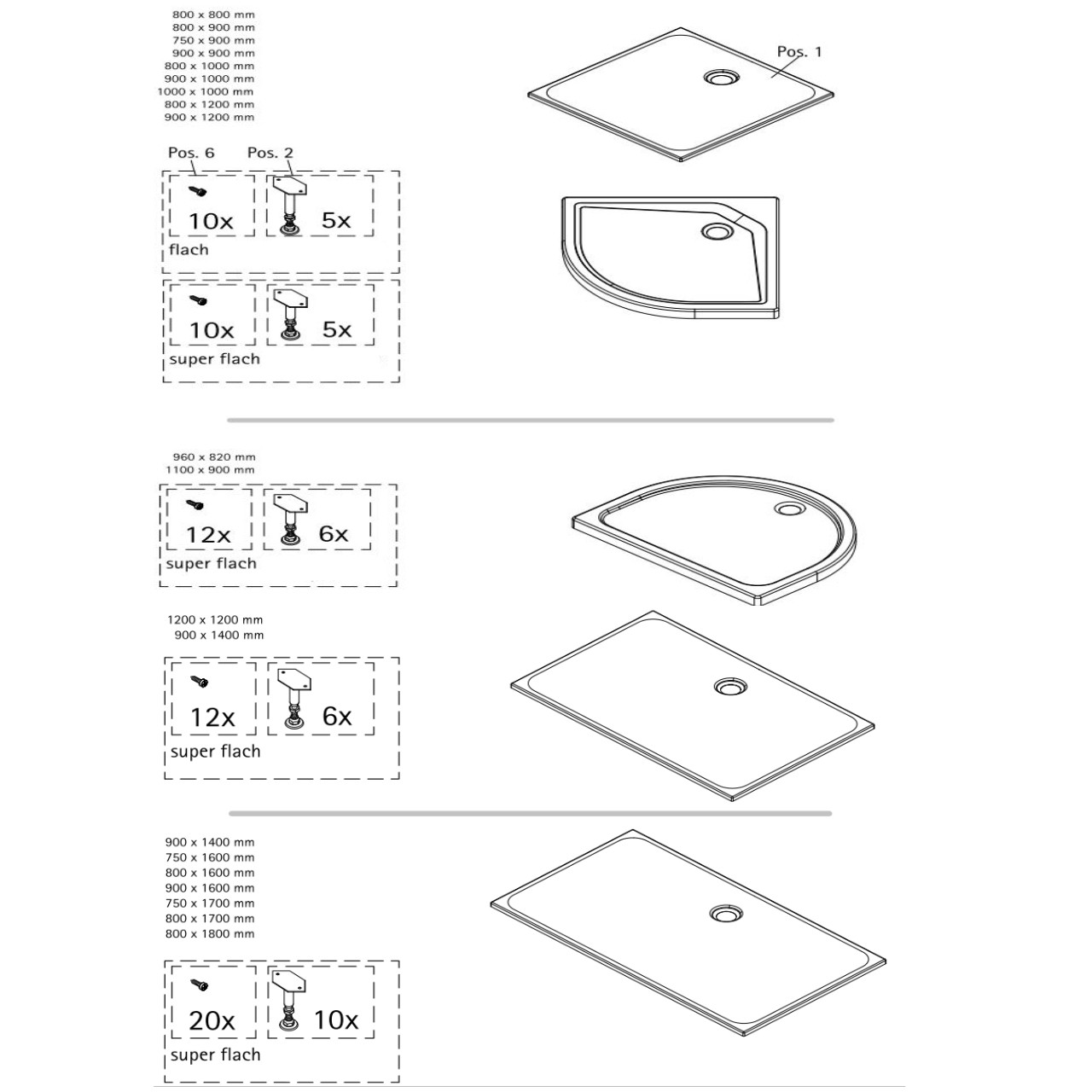 HSK rechteck Marmor-Polymer-Duschwanne „Steinoptik“ 75 × 100 cm in Anthrazit (ähnlich RAL 7021) HSK rechteck Marmor-Polymer-Duschwanne „Steinoptik“ 75 × 100 cm in Anthrazit (ähnlich RAL 7021)