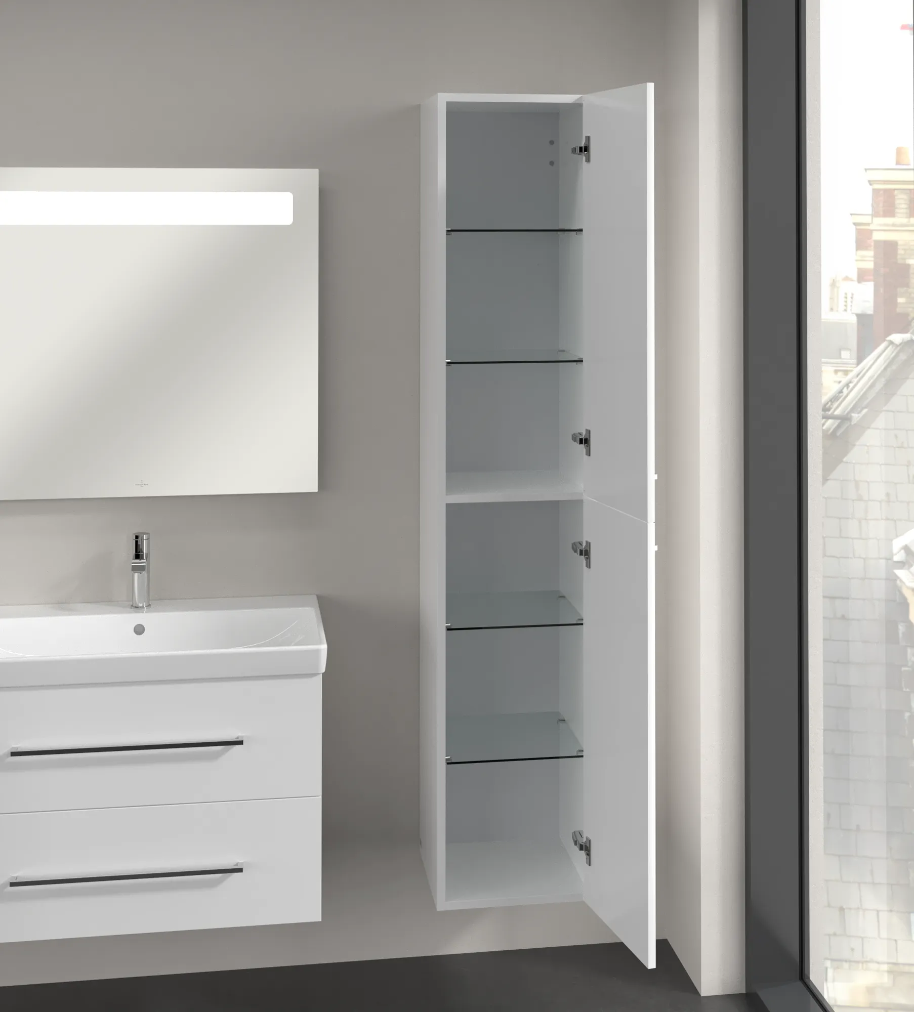 Villeroy & Boch Avento Hochschrank A89401 350x1760x404mm Eckig Brilliant White Villeroy & Boch Avento Hochschrank A89401 350x1760x404mm Eckig Brilliant White