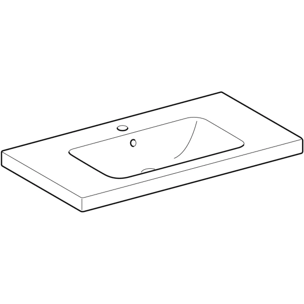 Wandwaschtisch mit Ablagefläche „iCon Light“, mittig, rechteckig, Ablagefläche links und rechts 90 × 48 cm in weiß alpin Wandwaschtisch mit Ablagefläche „iCon Light“, mittig, rechteckig, Ablagefläche links und rechts 90 × 48 cm in weiß alpin