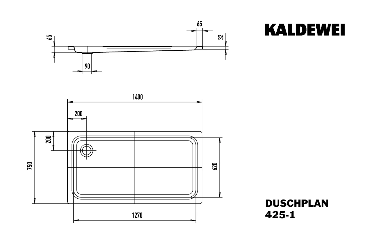 Kaldewei DUSCHPLAN Duschfläche, 750x1400 mm, pergamon, Perl-Effekt, Antislip Kaldewei DUSCHPLAN Duschfläche, 750x1400 mm, pergamon, Perl-Effekt, Antislip